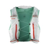SALOMON ADV SKIN 12 SET WHITE ET ELECTRIC GREEN Sac à dos trail pas cher