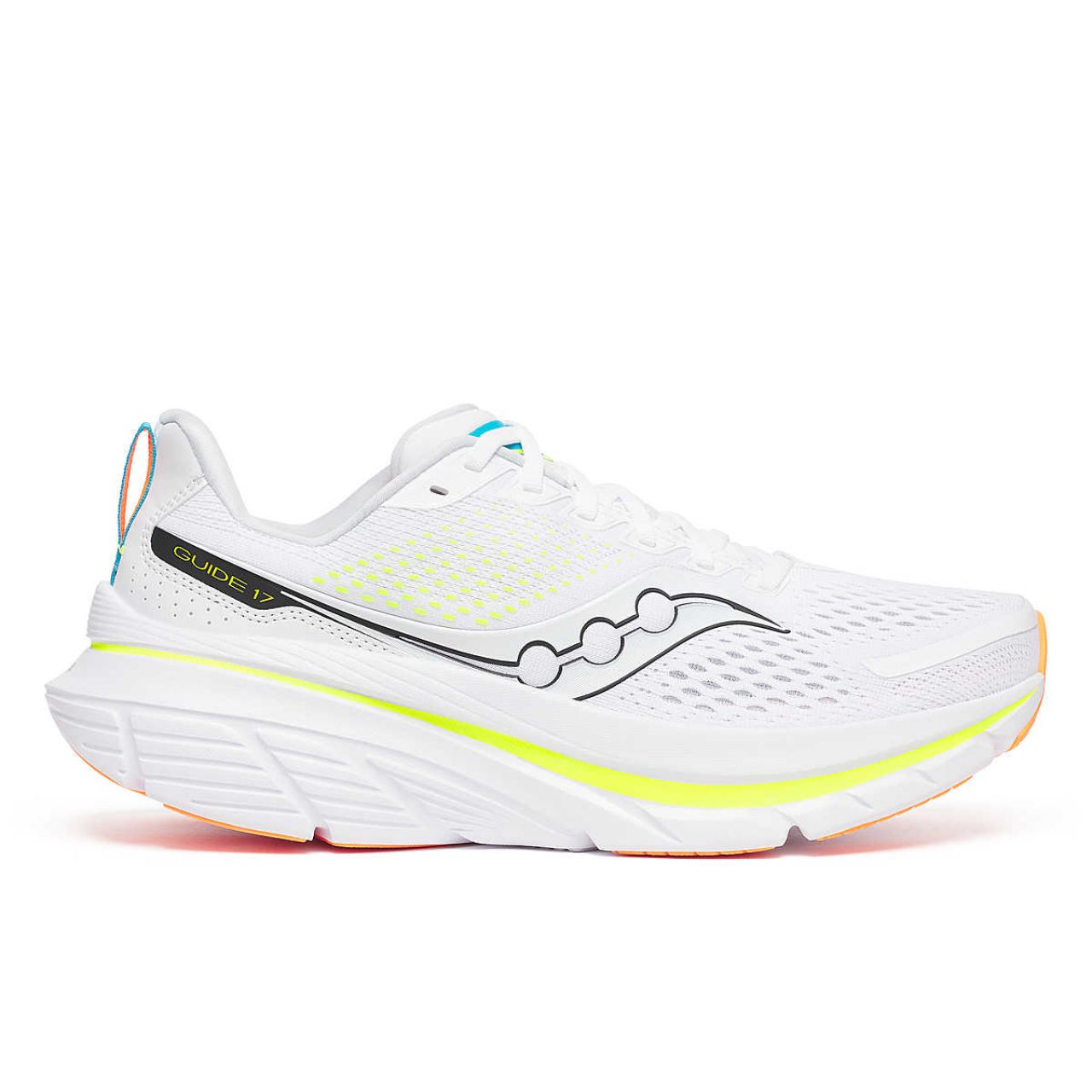 SAUCONY GUIDE 17 WHITE ET BLACK Chaussures running