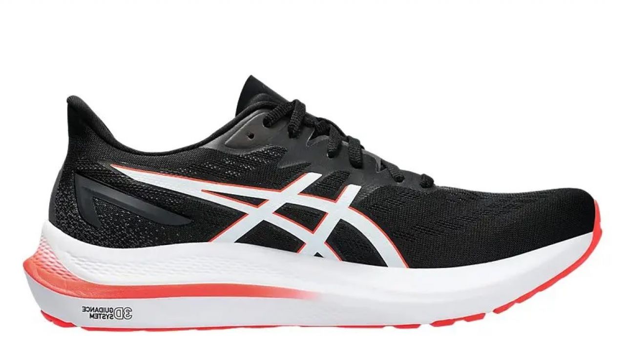 ASICS GT 2000 12 BLACK ET  SUNRISE RED Chaussures Running