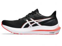ASICS GT 2000 12 BLACK ET  SUNRISE RED Chaussures Running pas cher