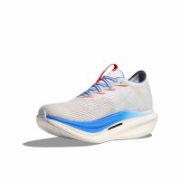 HOKA CIELO X1 WHITE ET VIRTUAL BLUE Chaussures avec plaque carbone pas cher