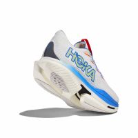 HOKA CIELO X1 WHITE ET VIRTUAL BLUE Chaussures avec plaque carbone pas cher