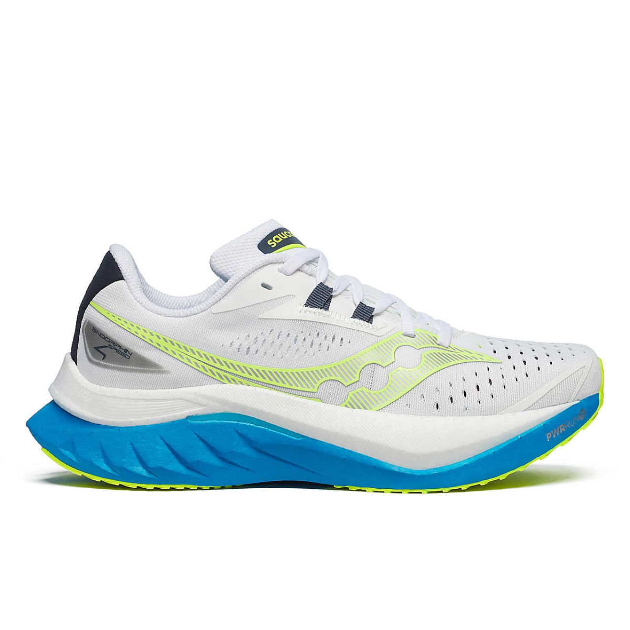 SAUCONY ENDORPHIN SPEED 4 WHITE ET VIZIBLUE  Chaussures running saucony