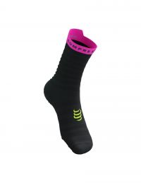 PRO RACING SOCKS V4.0 RUN HIGH BLACK  ET SAFE YELLOW Chaussettes running pas cher