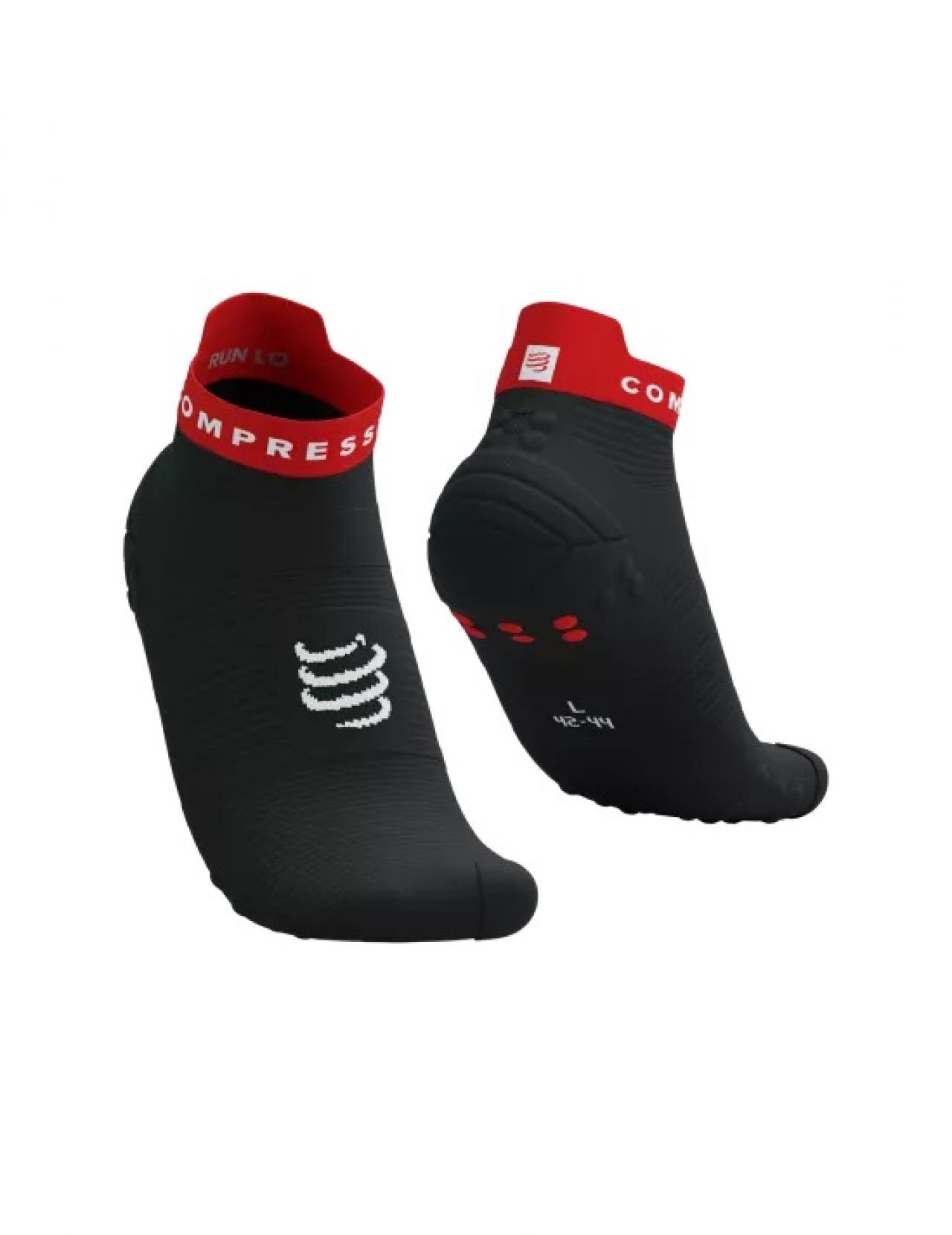PRO RACING SOCKS V4.0 RUN LOW BLACK  ET RED Chaussettes running
