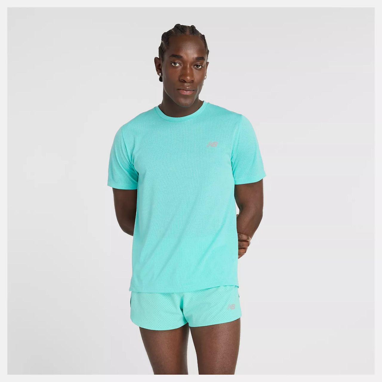 NEW BALANCE ATHLETICS T SHIRT CYBER JADE Tee Shirt de running