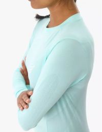COMPRESSPORT PERFORMANCE LS TEE W SHELL BLUE Tee shirt de running pas cher