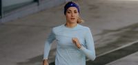 COMPRESSPORT PERFORMANCE LS TEE W SHELL BLUE Tee shirt de running pas cher