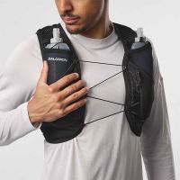 SALOMON ACTIVE SKIN 4 SET BLACK Sac à dos trail pas cher