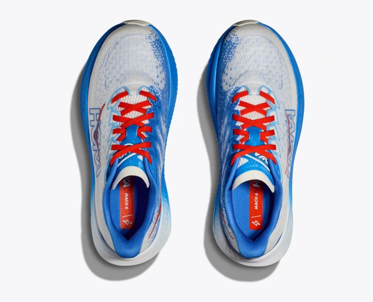 HOKA MACH 6 WHITE ET VIRTUAL BLUE Chaussure running Hoka femme