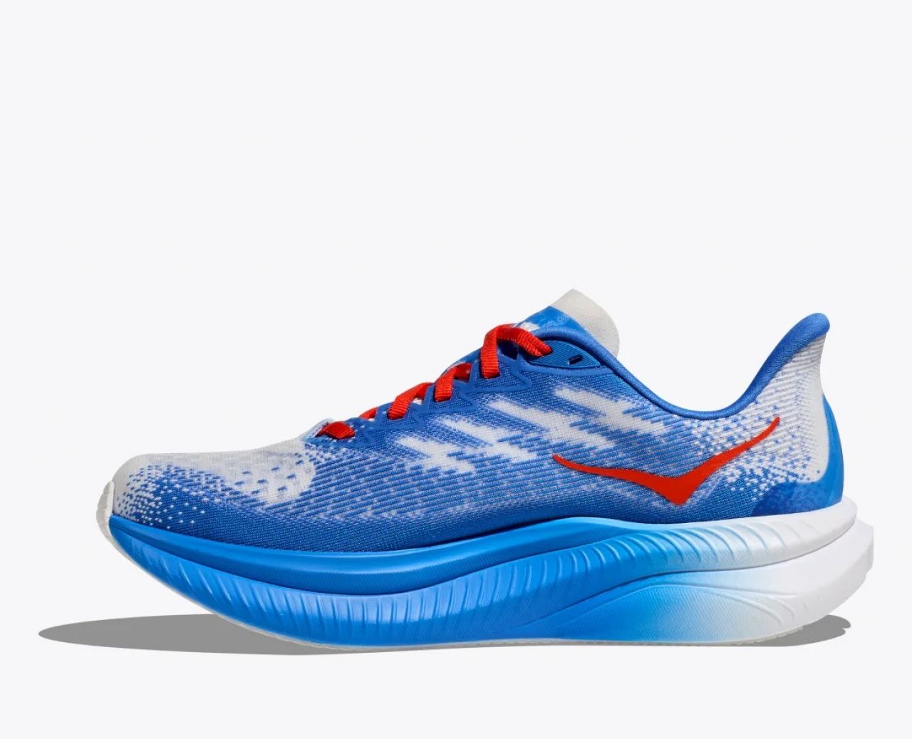 HOKA MACH 6 WHITE ET VIRTUAL BLUE Chaussure running Hoka femme