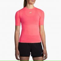 BROOKS HIGH POINT SHORT SLEEVE NEO PINK  Tee shirt running pas cher
