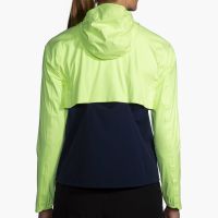 BROOKS HIGH POINT WATERPROOF JACKET LIME ET NAVY Veste  etanche pas cher