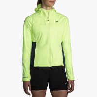 BROOKS HIGH POINT WATERPROOF JACKET LIME ET NAVY Veste  etanche pas cher