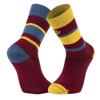 BV SPORT SOQUETTE LIGHT RUN HAUTE IBIZA BORDEAUX ET JAUNE Chaussettes de running