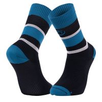 BV SPORT SOQUETTE LIGHT RUN HAUTE IBIZA NOIRE ET BLEUE  Chaussettes de running