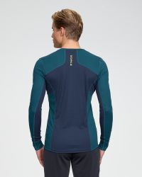 DAEHLIE TRAINING TECH LONG SLEEVE TEAL Sous vetement technique avec laine merinos pas cher