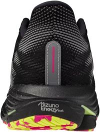 MIZUNO WAVE RIDER 28 BLACK SILVER ET SUNNY LIME Chaussures de running pas cher