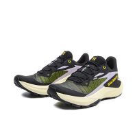 SALOMON GENESIS BLACK ET SULPHUR SPRING Chaussures de trail pas cher