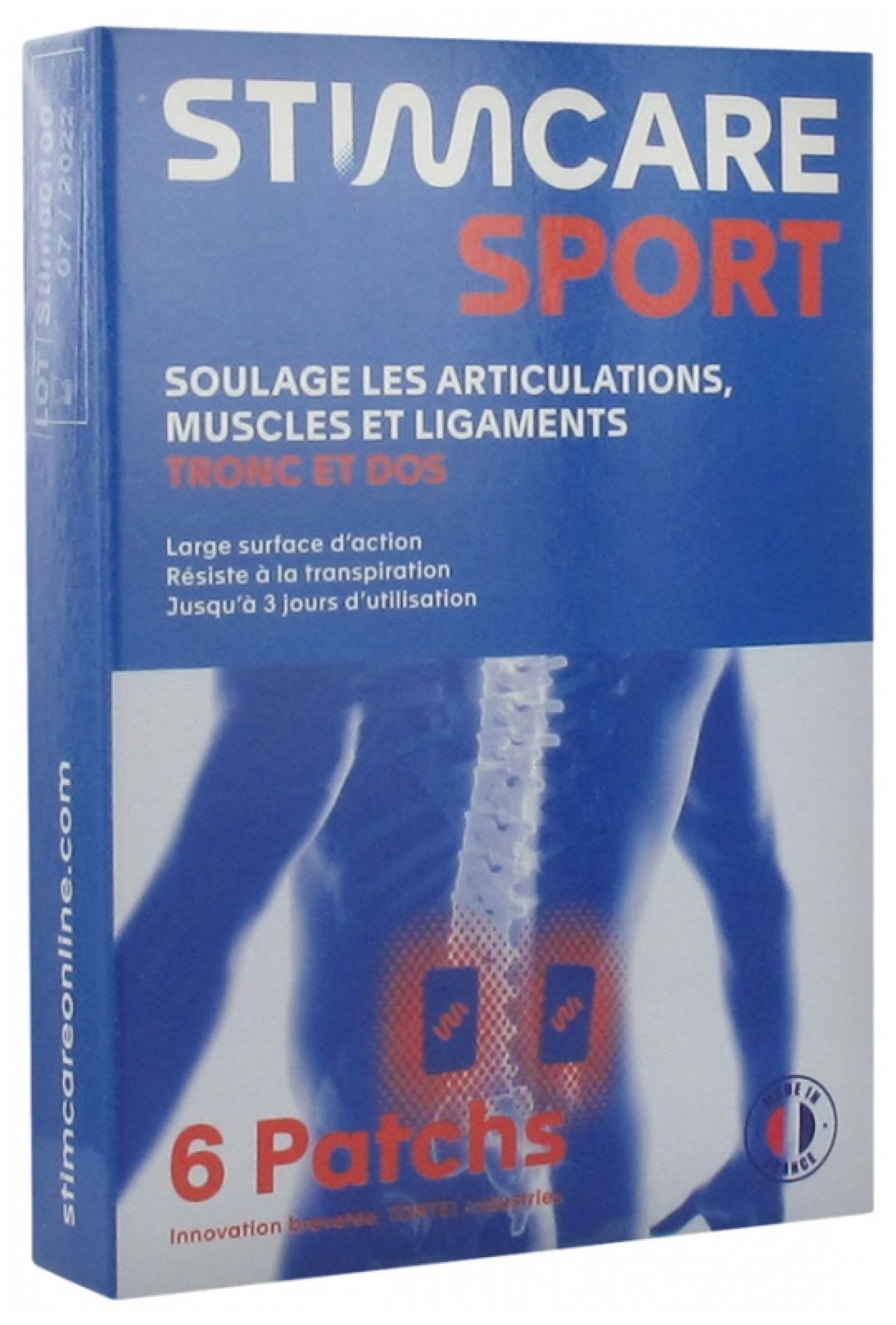STIMCARE SPORT TRONC ET DOS Boite de 6 patchs