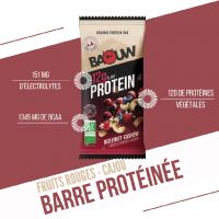 BAOUW BARRE PROTEINEE 50G FRUITS ROUGES ET CAJOU Barre energetique pas cher