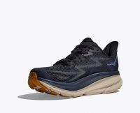 HOKA CLIFTON 9 BLACK ET VARSITY NAVY  Chaussures de running pas cher