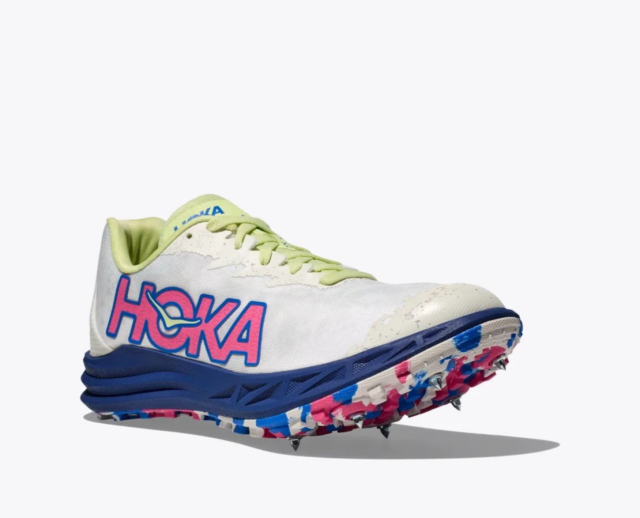 HOKA CRESCENDO XC WHITE ET BLUEBERRY Pointes athletisme