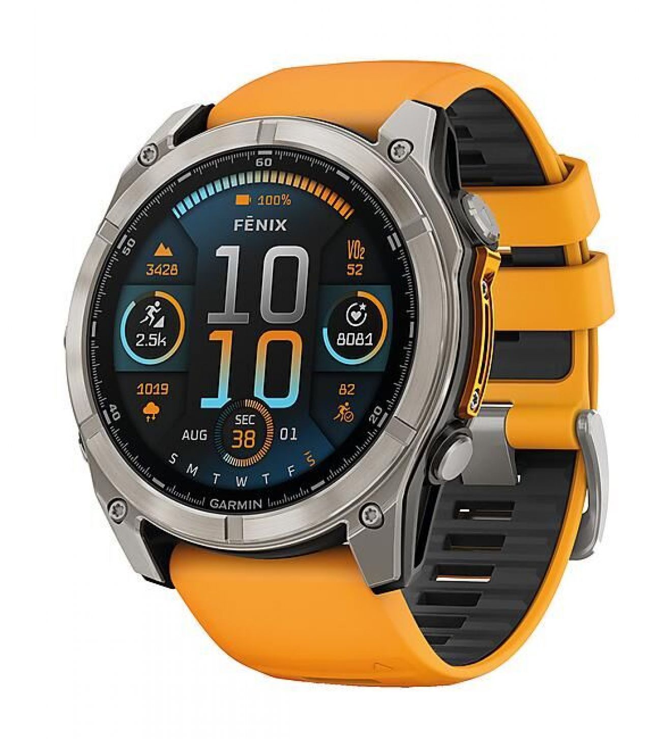 GARMIN FENIX 8  AMOLED SAPHIRE TITANE GRAPHITE SPARK ORANGE 47mm