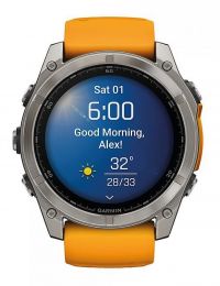 GARMIN FENIX 8  AMOLED SAPHIRE TITANE GRAPHITE SPARK ORANGE 47mm pas cher