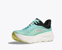 HOKA BONDI 9 BLUE SPARK ET MINT FLUORITE  Chaussures de running pas cher