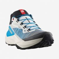 SALOMON GENESIS BLANCHE ET BLEUE Chaussures de trail pas cher