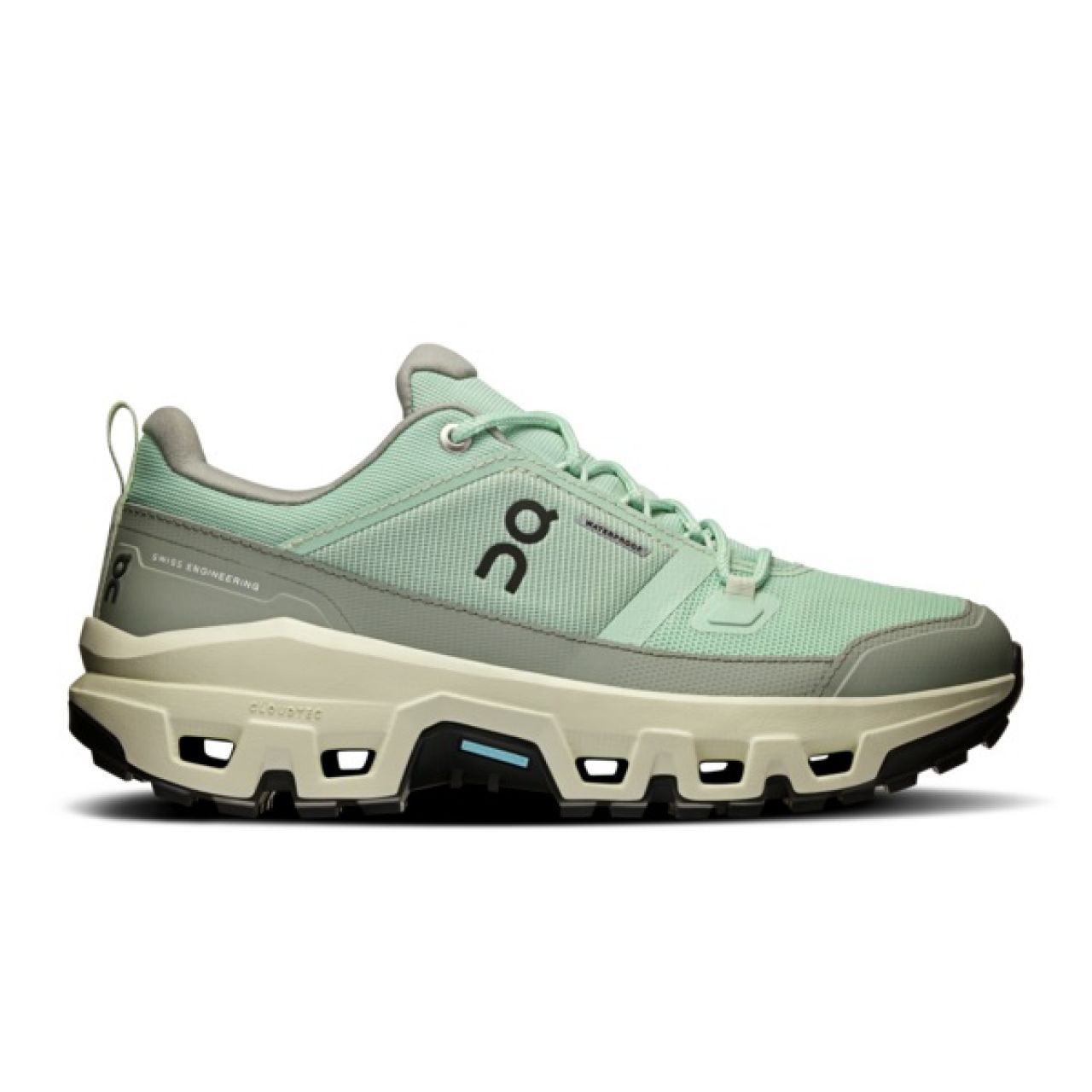 ON RUNNING CLOUDROCK LOW WP MINERAL ET ALOE   Chaussures de randonnée