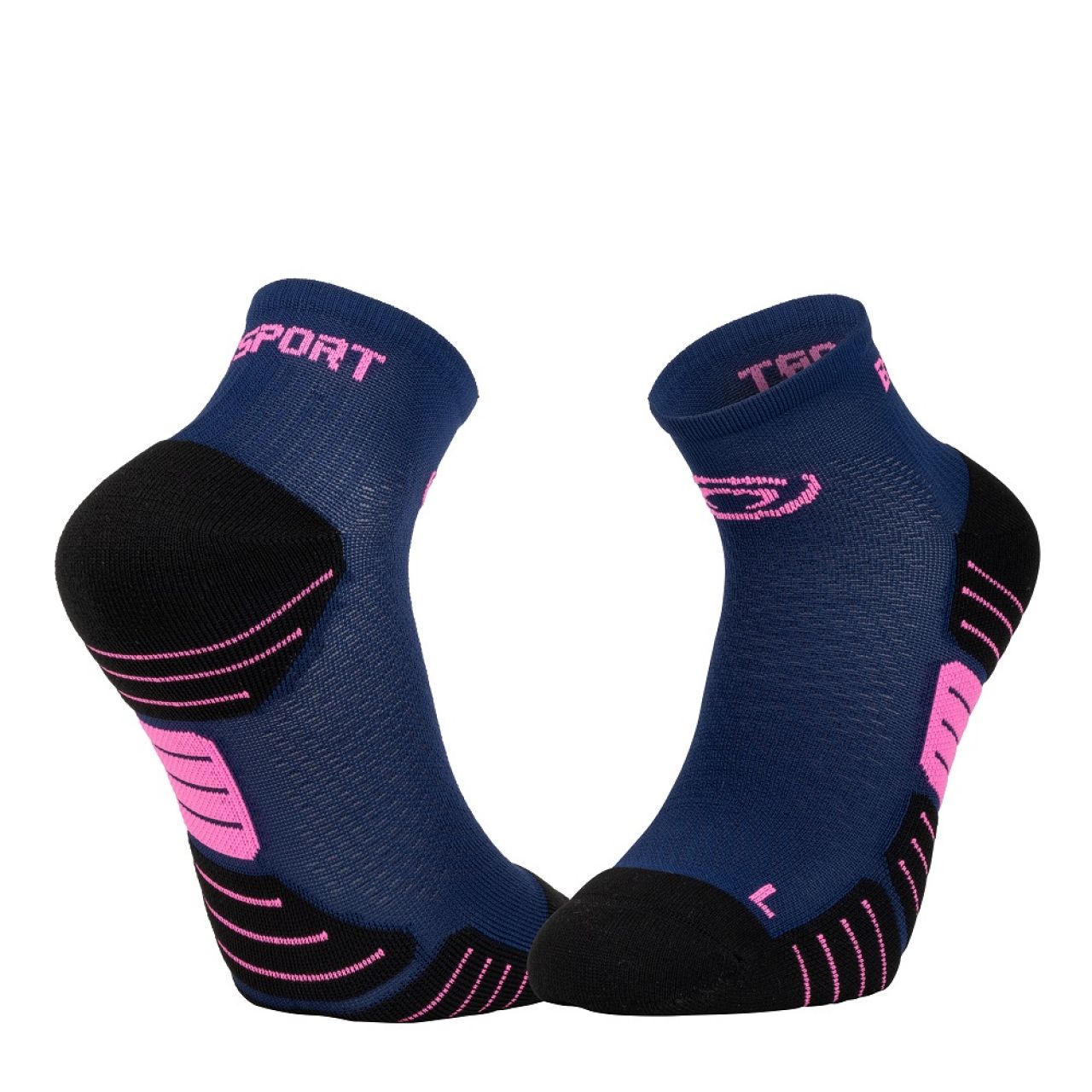 BV SPORT SOCQUETTES SCR ONE 3 BLEUE ET ROSE Chaussettes Running BV Sport