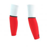 COMPRESSPORT ARMFORCE ULTRALIGHT WHITE ET FLUO RED Manchettes  Running