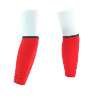 COMPRESSPORT ARMFORCE ULTRALIGHT WHITE ET FLUO RED Manchettes  Running pas cher