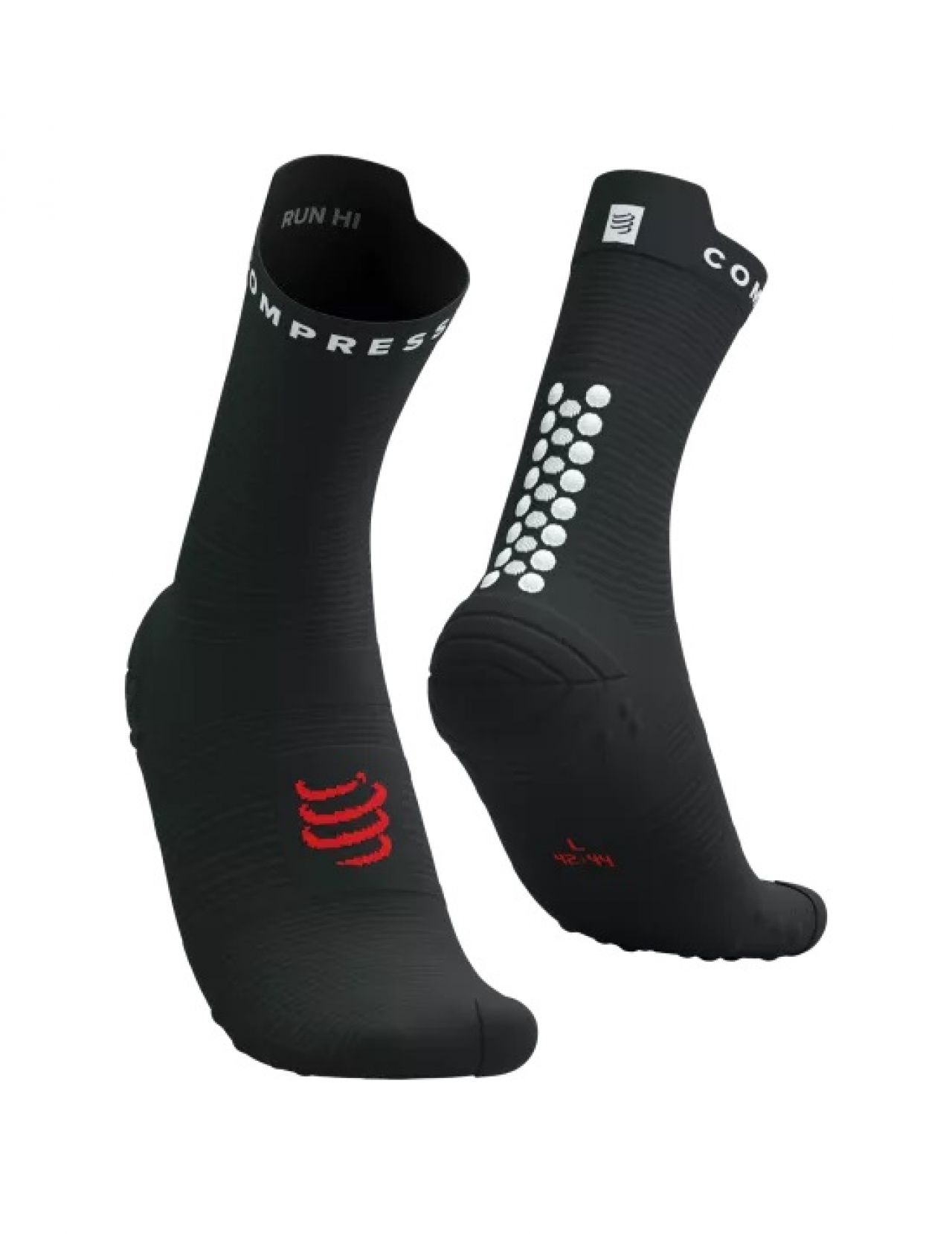 COMPRESSPORT PRO RACING SOCKS V4.0 RUN HIGH NOIRE ET BLANCHE  Chaussettes running