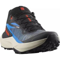 SALOMON GENESIS BLACK ET  FRENCH BLUE Chaussures de trail pas cher
