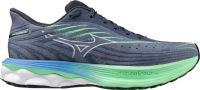 MIZUNO WAVE SKYRISE 6 VINTAGE INDIGO ET NEO MINT Chaussures de running pas cher