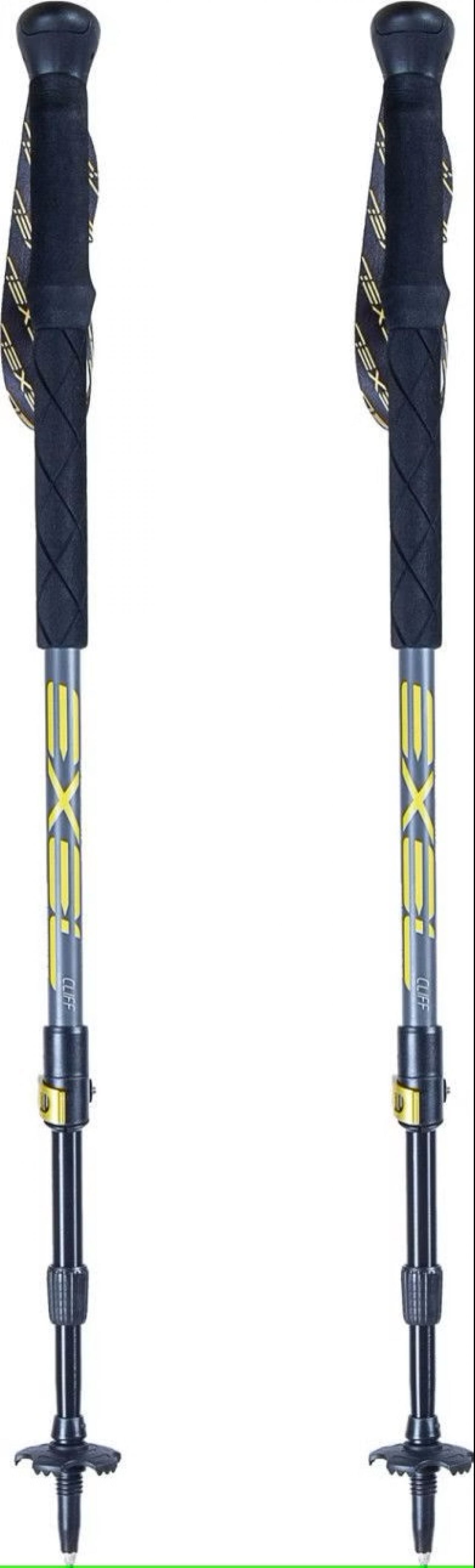 EXEL BATONS CLIFF ANTISHOCK GRAPHITE GREY  ET YELLOW Batons rando