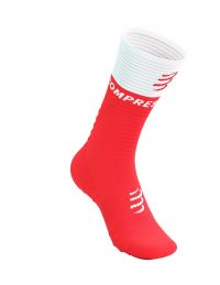 COMPRESSPORT MID COMPRESSION SOCKS V2.0  FLUO RED Chaussettes running pas cher