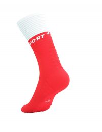 COMPRESSPORT MID COMPRESSION SOCKS V2.0  FLUO RED Chaussettes running pas cher