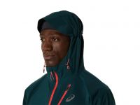 ASICS FUJI ELITE WATERPROOF JACKET SAXON GREEN Veste Running étanche pas cher