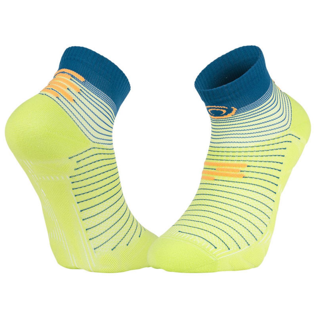BV SPORT SOQUETTE LIGHT RUN MARATHON 2 LOW VERTE ET BLEU Chaussettes de running