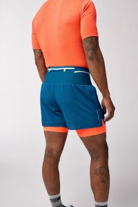 BROOKS SHORT HIGH POINT 5 POUCES 2 EN 1 DEAP SEA ET FLAME Short trail brooks pas cher
