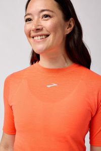 BROOKS HIGH POINT SHORT SLEEVE FLAME  Tee shirt running pas cher