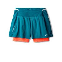 BROOKS SHORT HIGH POINT 3 POUCES 2 EN 1 CELESTIAL ET NEO EMBER Short trail brooks