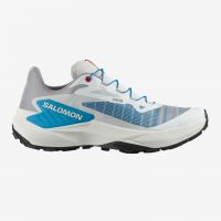 SALOMON GENESIS WHITE ET TRANSCEND BLUE Chaussures de trail pas cher