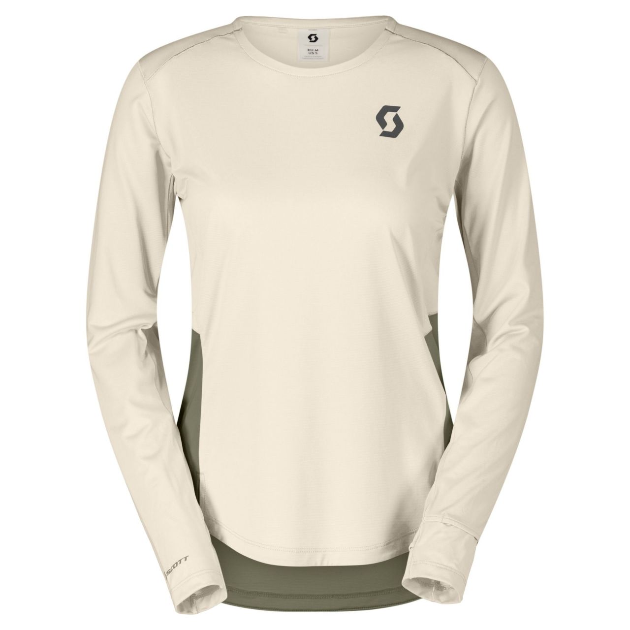 COTT TEE ENDURANCE TECH LS COTTON WHITE ET HAY GREEN Tee shirt manches longues