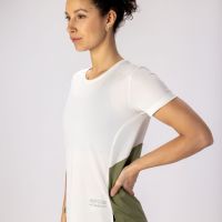 SCOTT TEE WS ENDURANCE TECH COTTON WHITE ET HAY GREEN Tee shirt running pas cher