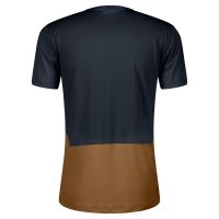SCOTT TEE ENDURANCE TECH DARK BLUE ET BREAD BROWN Tee shirt running pas cher